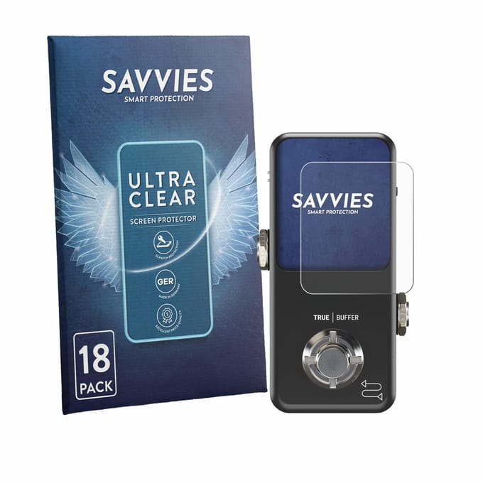 Savvies - Screenprotector voor TC Electronic POLYTUNE 3 Noir - Folie Beschermfolie transparant 18 Stuks