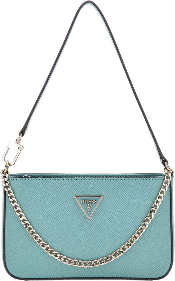 GUESS Schoudertas Noelle Mini Top Zip Shoulder Bag Teal Turquoise