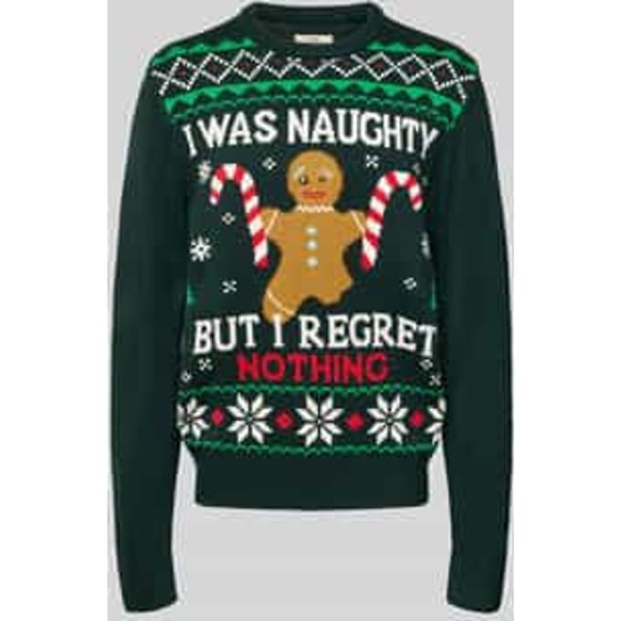 Gebreide pullover met ribboorden