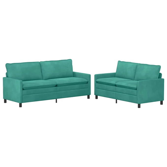 vidaXL - Bankstel - 2 - st - Turquoise - Fluweel