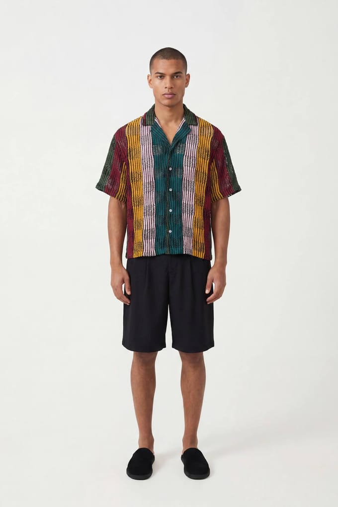 Oversized Boxy Shirt Met Patchwork Haakwerk | Size Small