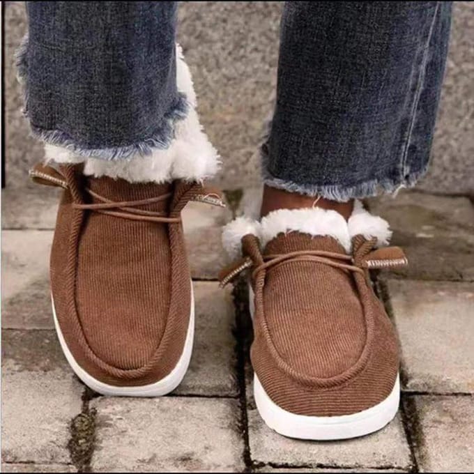 Mocassins en coton épais à semelle épaisse pour femmes 35 noir