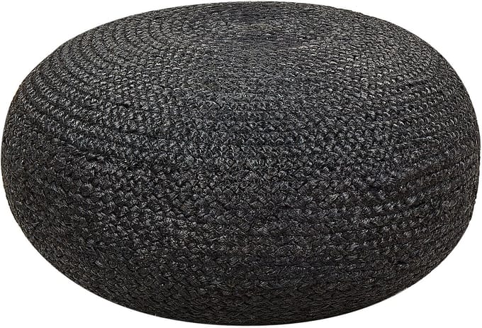 TIFELT - Poef - Zwart - Jute