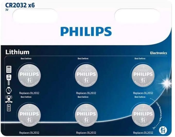 Lithium Button Cell Battery Philips CR2032