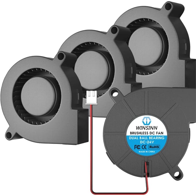 50mm 24V Ventilator 5015 - Hoge Snelheid Turbine met Dubbele Kogellagers (Pack van 4)