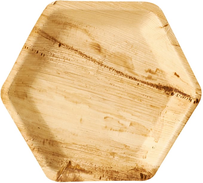 25 Borden, palmblad "pure" hexagonaal 23,5 cm x 3 cm