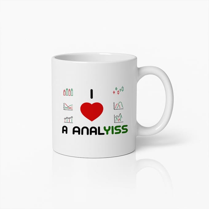 Data-analist Koffiemok – Ik Hou van Analyse Grappig Statistische Grafieken Ontwerp