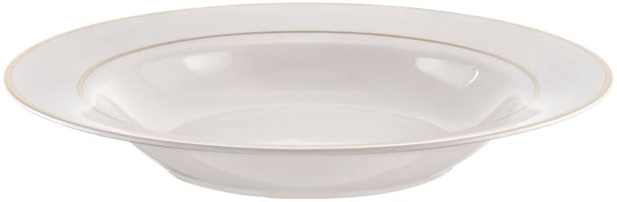 Ambition Aura Silver Serie - Porseleinen Soepbord - 23 cm - Wit - Zilver