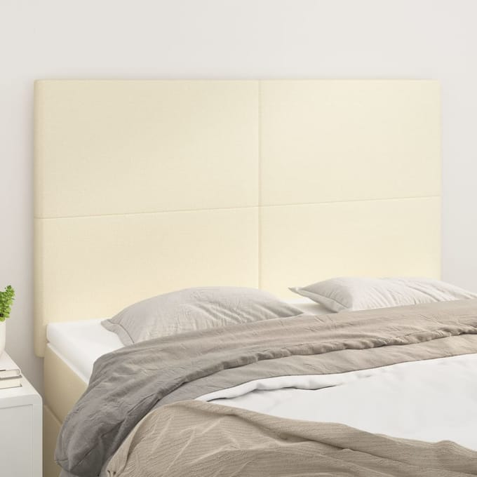 vidaXL - Hoofdbord - crème - 144x5x118/128 - cm - kunstleer