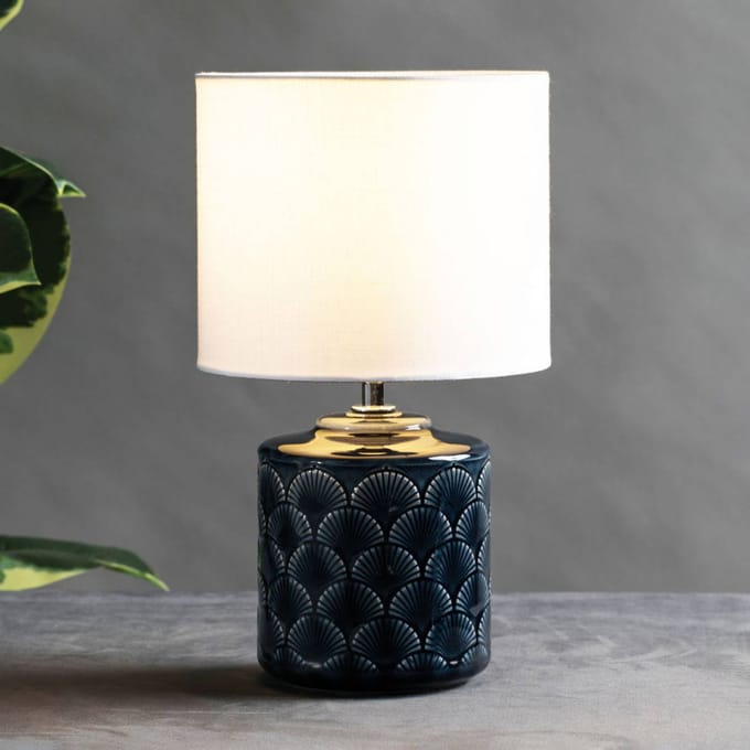 Pauleen LED Tafellamp Glowing Midnight - E14 - Max. 20W - Woonkamer, Slaapkamer & Eetkamer - Blauw/Wit