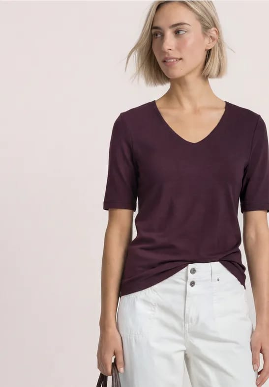 Basic Shirt met ondoorzichtige voorkant