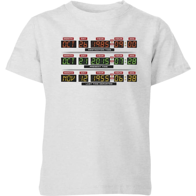 Back To The Future Destination Clock Kids' T-Shirt - Grey - 98/104 (3-4 jaar)