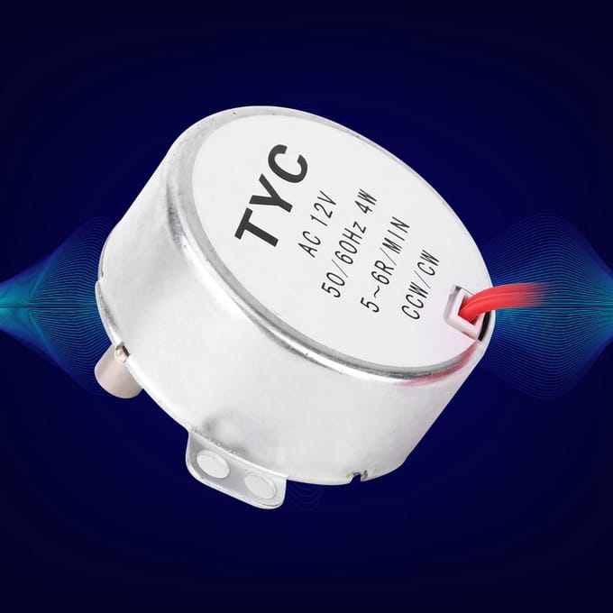 TYC30 Synchrone Motor AC 12V 4W 5‑6RPM CCW CW met Draad