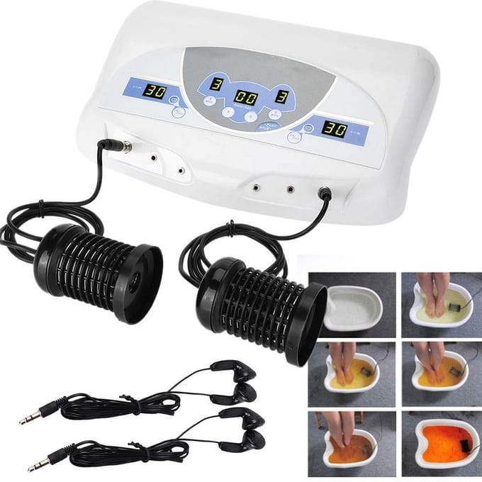 Lichaamsdetoxmachine Ionenarray Muziek Voetbad Spa Reiniging Ionische Machine voor Twee Personen EU Plug 220V gray
