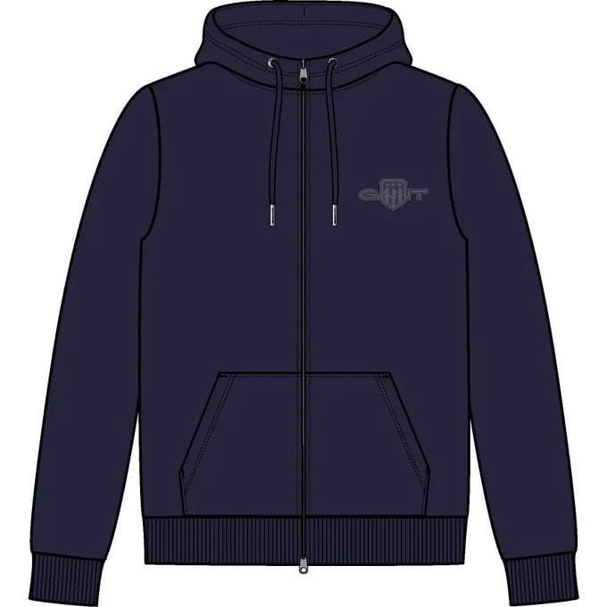 Dames Regular Zip Hoody Gant Tonal Shield
