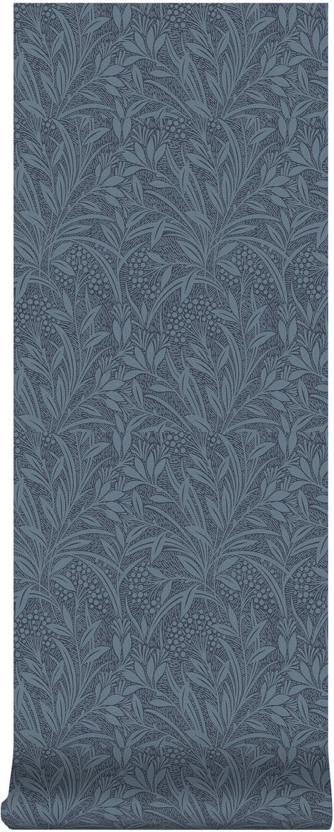 Laura Ashley Barley Behang - Planten - 10mx52cm - Blauw