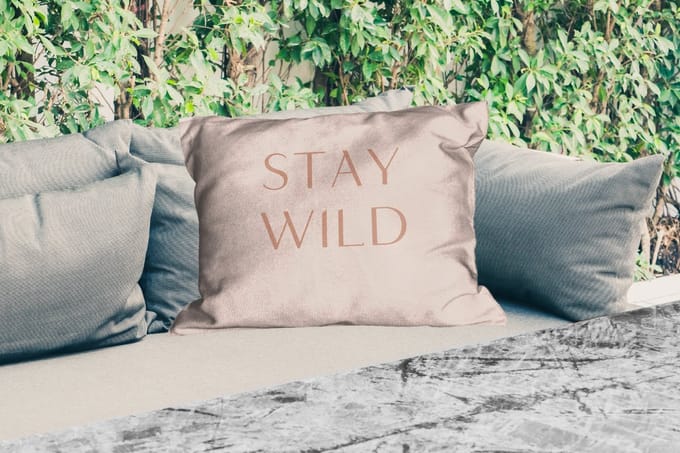 Buitenkussens - Quotes - Tekst - Stay wild - 60x40 cm - Weerbestendig