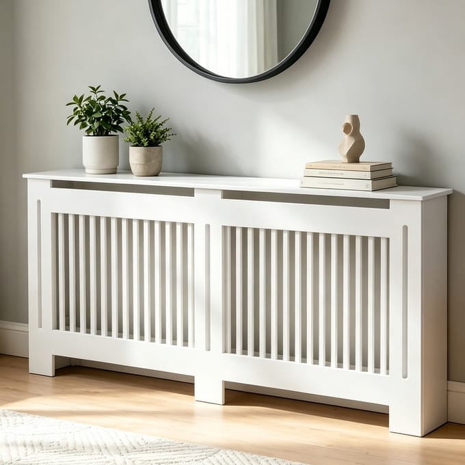 FATIVO Radiatorombouw - Radiatorbekleding - 172 x 19 x 101 cm - Wit