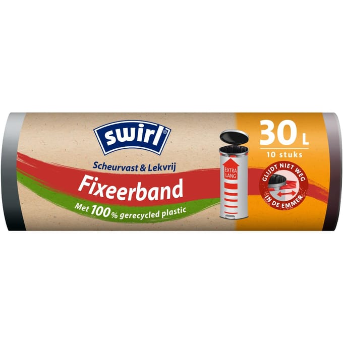 Swirl pedaalemmerzak met fixeerband XL 30L 10 st