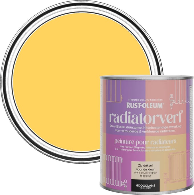 Rust-Oleum Geel Radiatorverf Hoogglans - Citroengelei 750ml