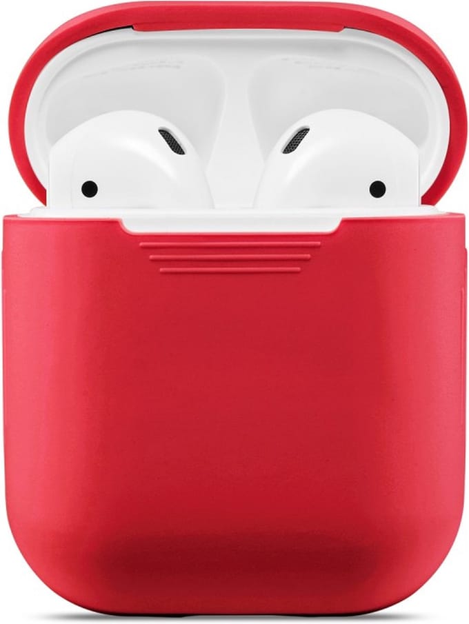 Peachy Soft Silicone hoesje geschikt voor Apple AirPods Case - Rood