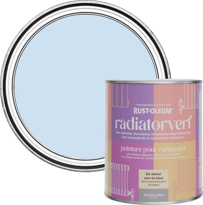 Rust-Oleum Lichtblauw Radiatorverf Zijdeglans - Poederblauw 750ml