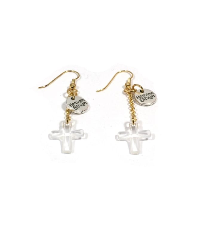 Heaven Eleven - Oorbel - gold swarovski elements kruisje