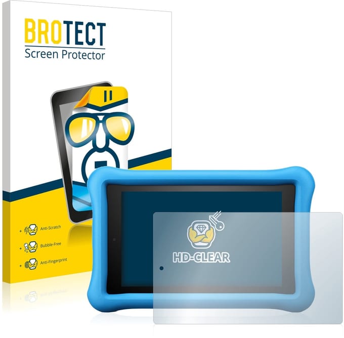 BROTECT - Screenprotector voor Amazon Fire HD 8 Kids Edition 2018 (8. Gen.) - Folie Beschermfolie transparant 2 Stuks