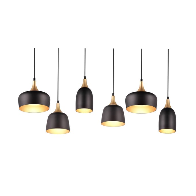 Trio Lighting Hanglamp Chiraz, 6-lamps, zwart/goud