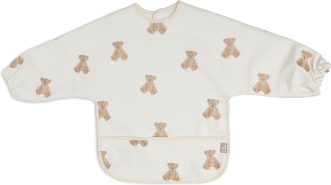Jollein - Slab Waterproof met mouw (Teddy Bear) - Polyester - Polyurethaan - Slabbetjes Baby - 40 cm