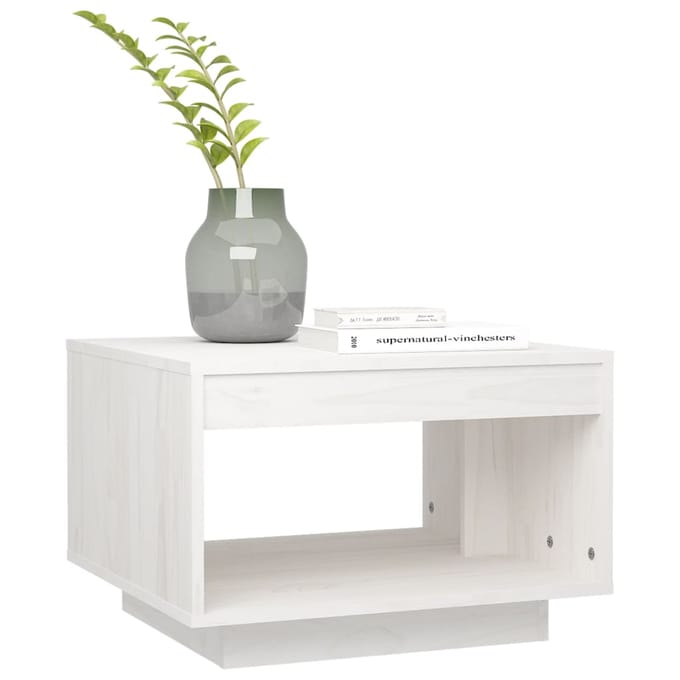 vidaXL - Salontafel - 50x50x33,5 - cm - massief - grenenhout - wit