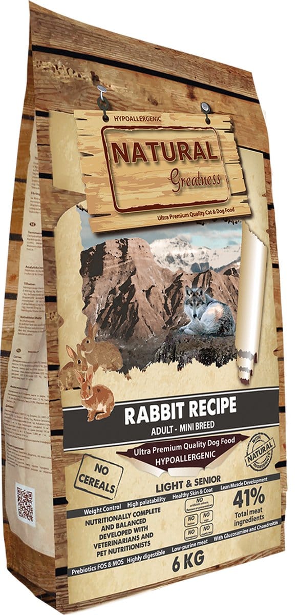 Natural Greatness Rabbit Recipe - Senior & Light Mini Adult - Ultra Premium - 6kg