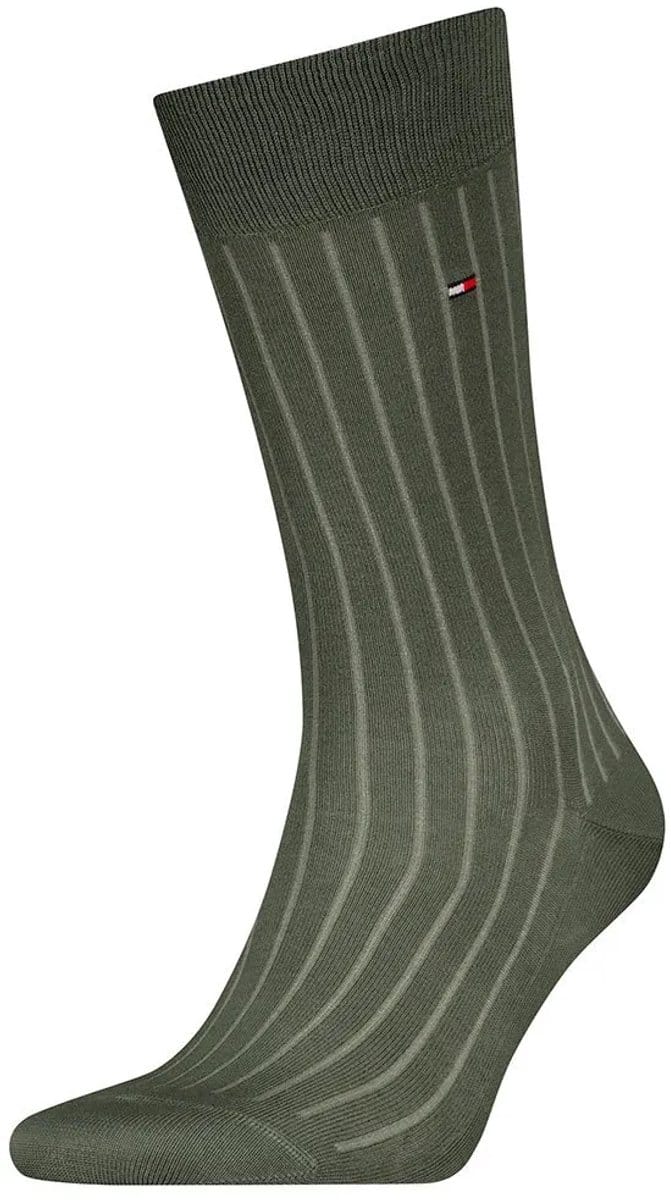 Tommy Hilfiger Herensokken Premium Rib Fil D'ecosse Uniform Green