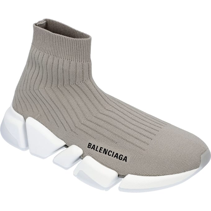 Dames Balenciaga Speed 2.0 Sneaker in Grijs met Witte Zool