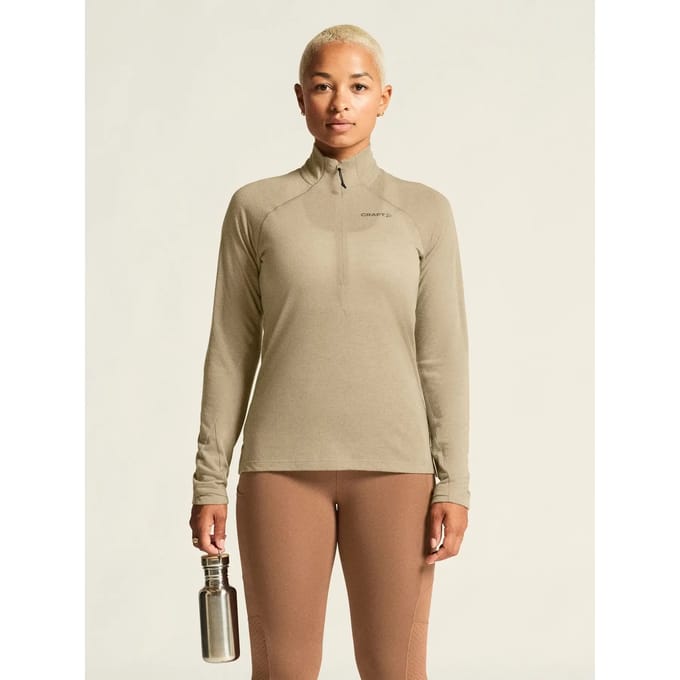 Dames ondershirt met lange mouwen 1/2 rits Craft Wool