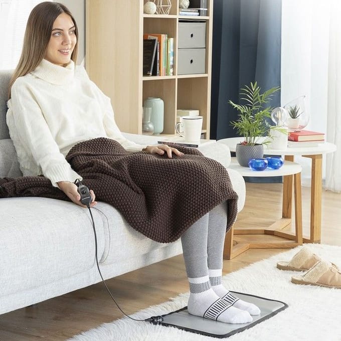 Verwarmend Elektrisch Tapijt INNOVAGOODS - Hematiet - 2 Temperatuurstanden - Antislipbasis - 50W grijs