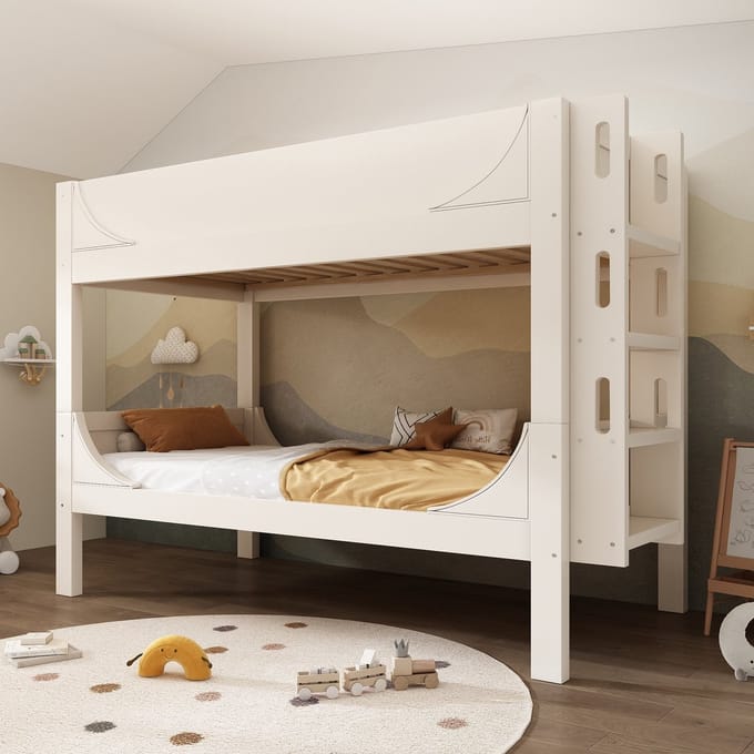 PHOEBE CAT Stapelbed - 90x200cm - Omvormbaar eenpersoonsbed - Wit