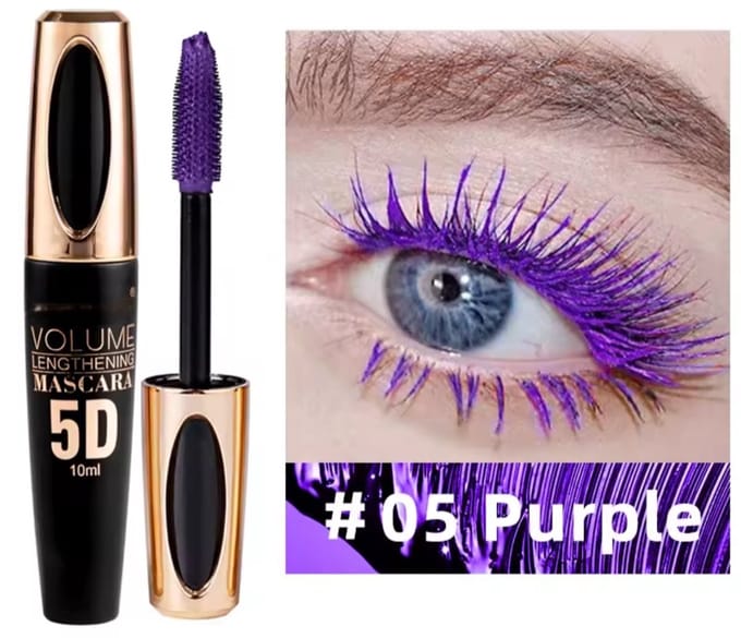 Prachtige 5D waterproof paarse kleur mascara die uw ogen een mooie sexy blik geven code 05