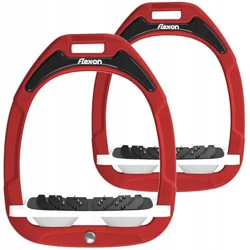 Ultra Grip Ingelaste Stijgbeugels Rood/Wit/Wit Flex-On Green Composite