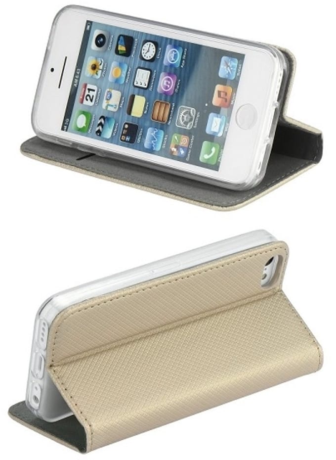 Merkloos Smart Magnet Book - Flip Case - Goud - Magnetische Sluiting - Voor Samsung Galaxy A20s