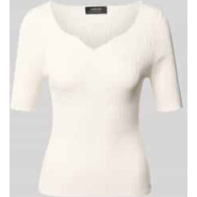 Gebreid shirt van viscosemix met structuurpatroon