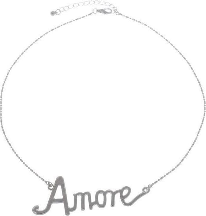 Behave - amore ketting zilverkleur dames - romantisch cadeau Valentijn