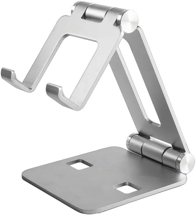 Mobiele Telefoonhouder - Telefoonhouder Bureau - Verstelbare Telefoon - e-Reader en Tablet Houder - Zilveren