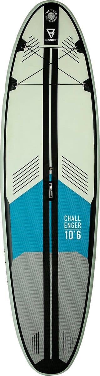 Brunotti - Challenger SUP Board Opblaasbaar - Compleet Paddle Board met Leash - Multifunctioneel Windsurf Mastplaat - Grijs - 10'6
