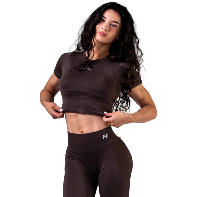 Naadloos dames-T-shirt Nebbia Power 3/4 crop