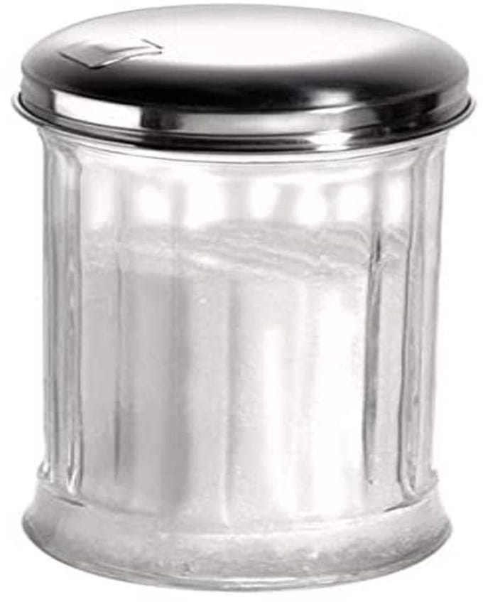 APS Suiker dispenser 320 ml - Glas met RVS doseerklep - 7,5 cm diameter, 13,5 cm hoog