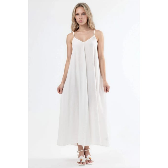 V-hals Midi Slip Jurk