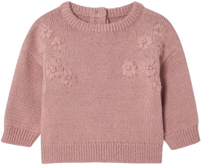 Vertbaudet Gebreide trui baby sweater met geborduurde bloemen