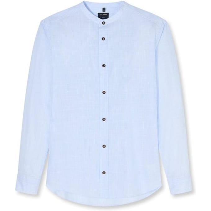 OLYMP Casual Overhemd, Regular Fit, Opstaande kraag, Bleu