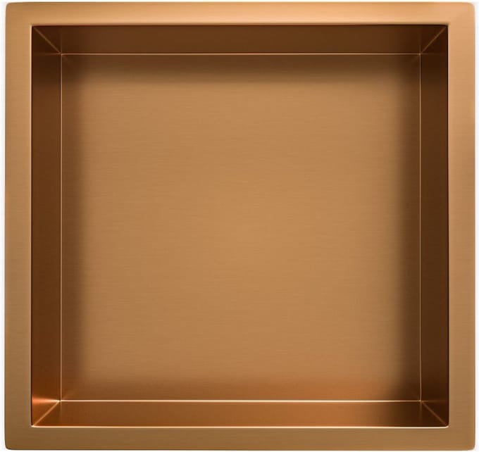 Wiesbaden Demis inbouwnis 30 x 30 x 10 cm geborsteld brons koper